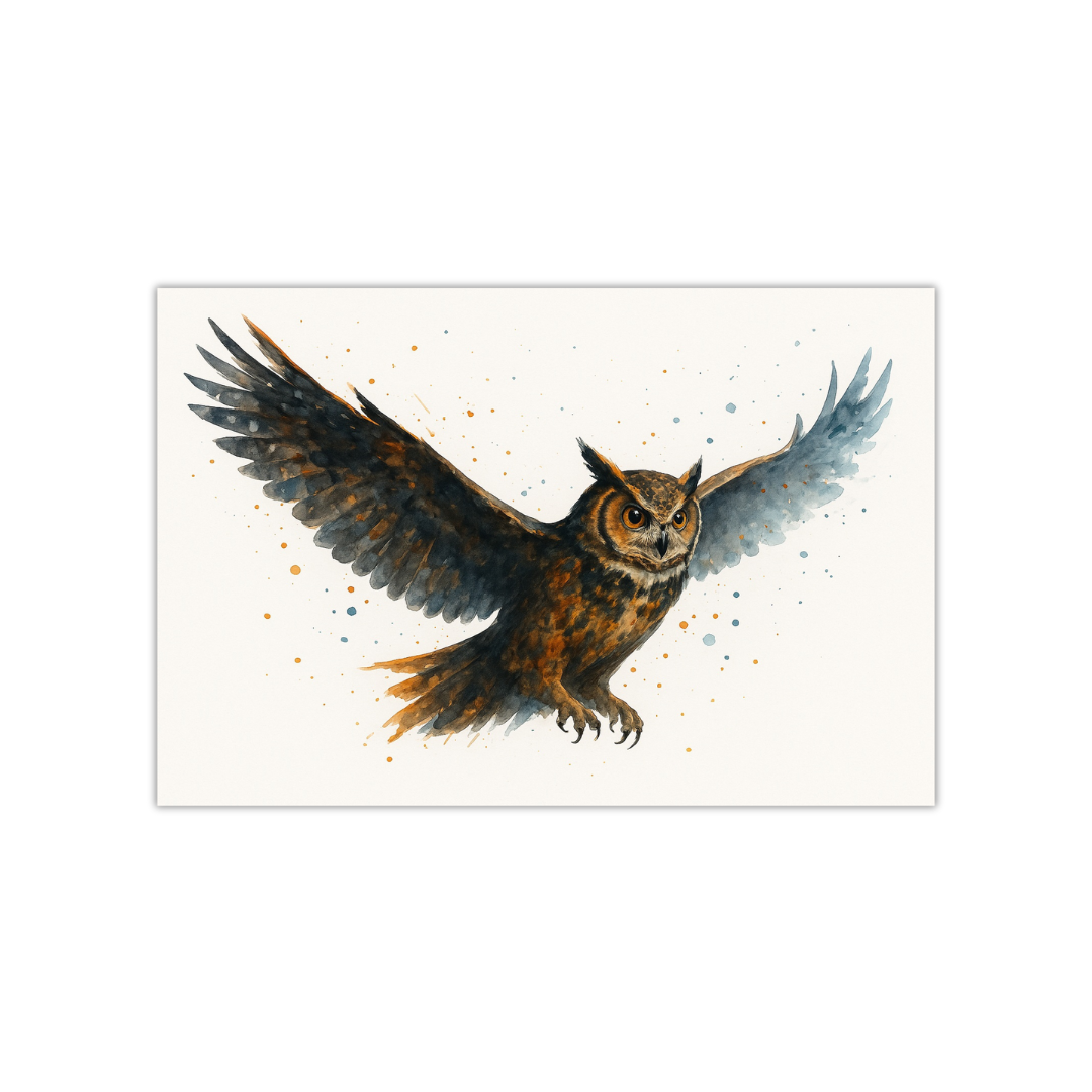 Owl Watercolor Poster