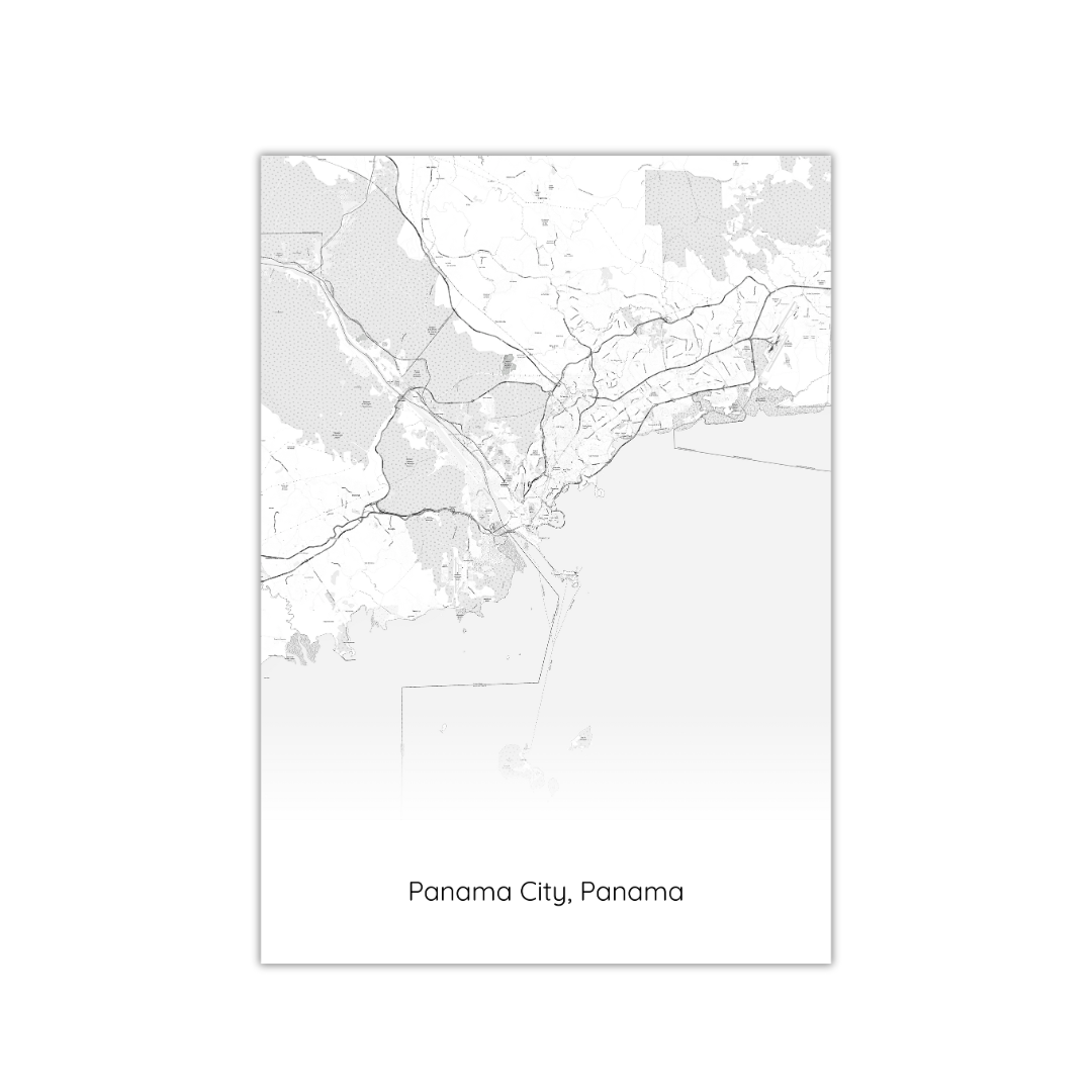 Affiche de la carte de Panama City, Panama