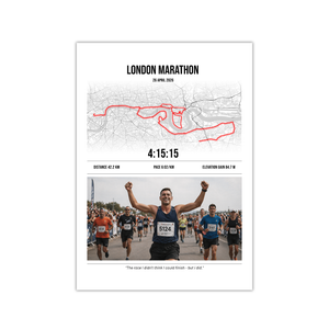 London Marathon White Poster With Photo