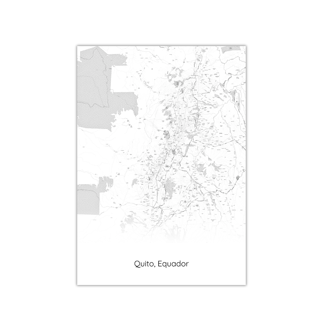Póster del mapa de Quito, Ecuador