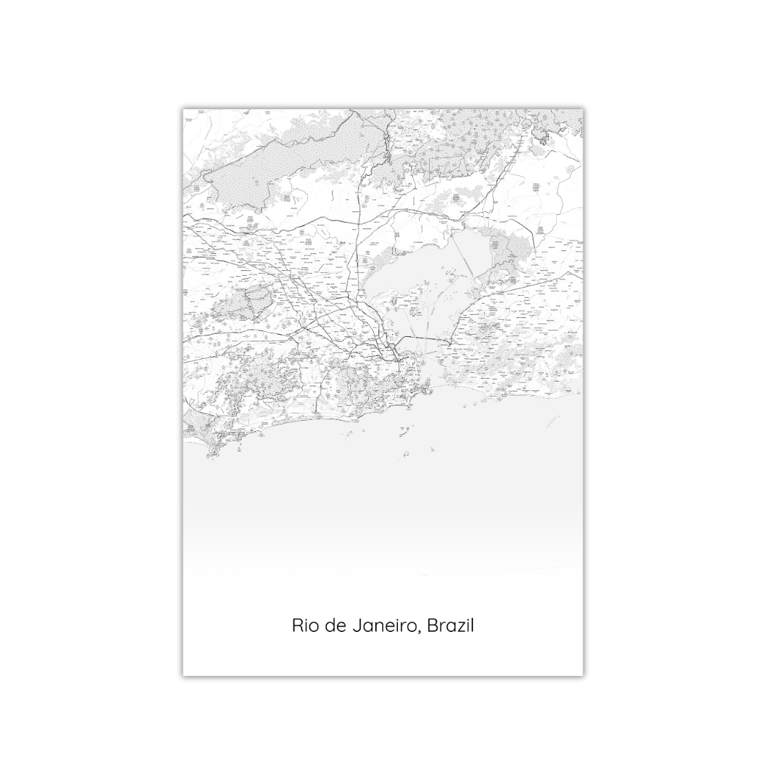 Póster Mapa de Río de Janeiro, Brasil