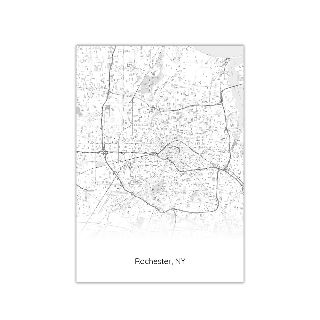 Póster del mapa de Rochester, NY, EE. UU.