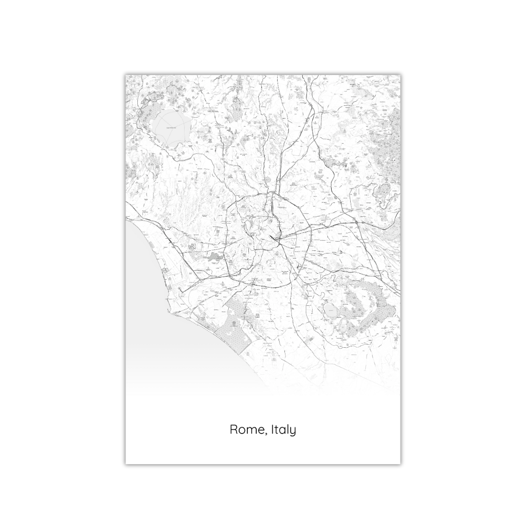 Póster del mapa de Roma, Italia