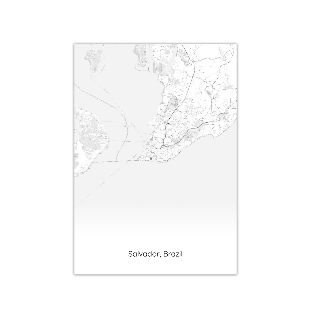 Póster del mapa de Salvador, Brasil