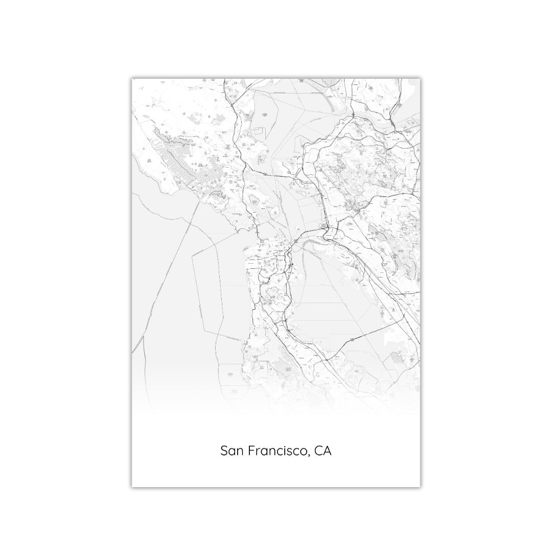 Póster del mapa de San Francisco, EE. UU.