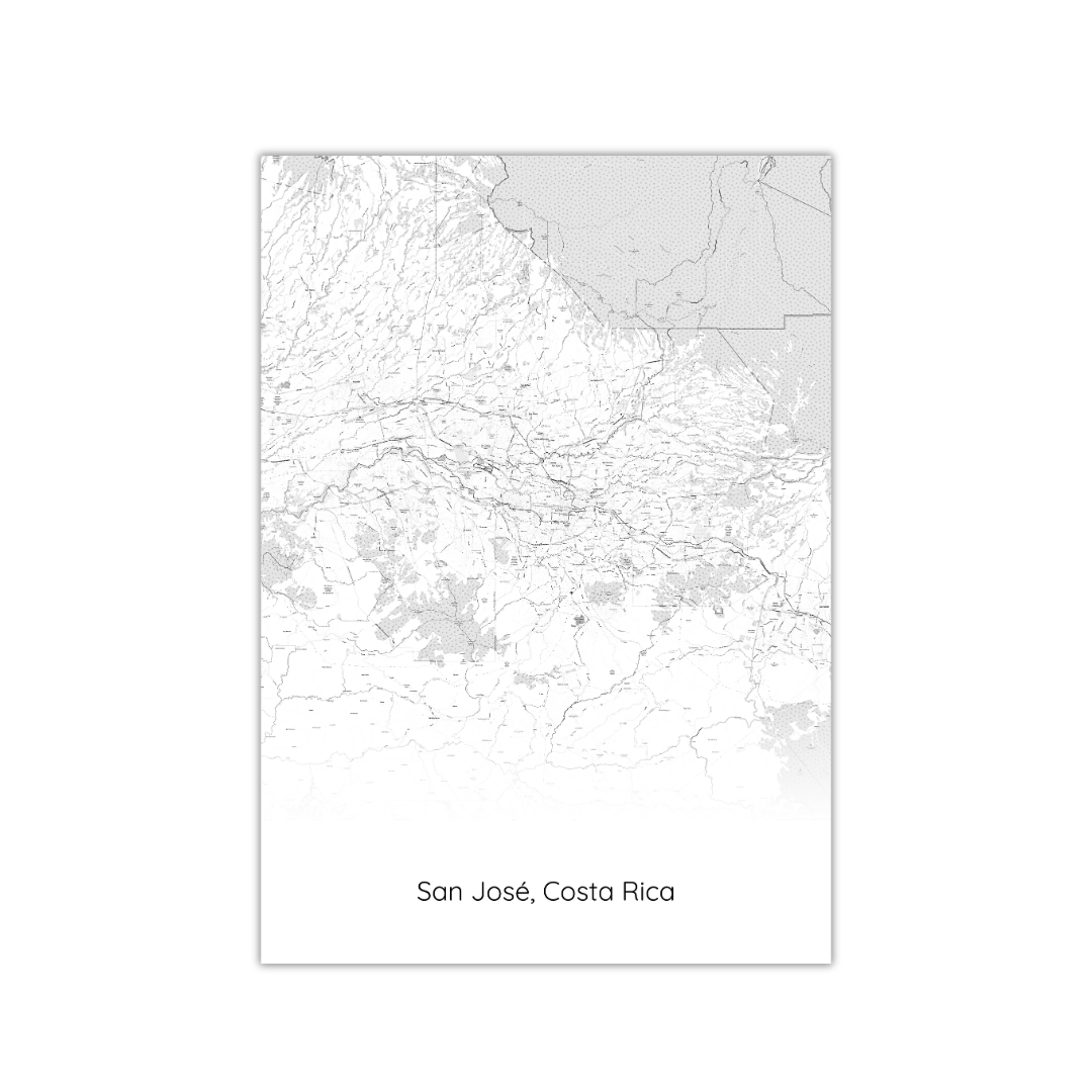 Mapa de San José, Costa Rica Póster