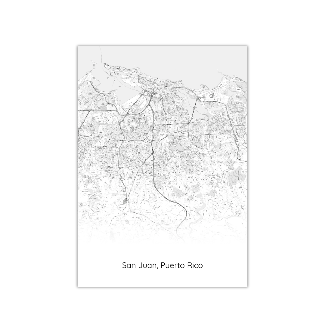 Póster del mapa de San Juan, Puerto Rico