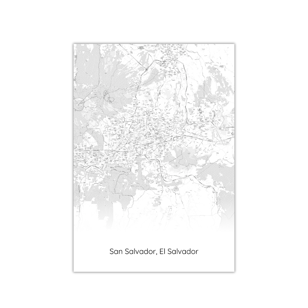 Mapa de San Salvador, El Salvador Póster