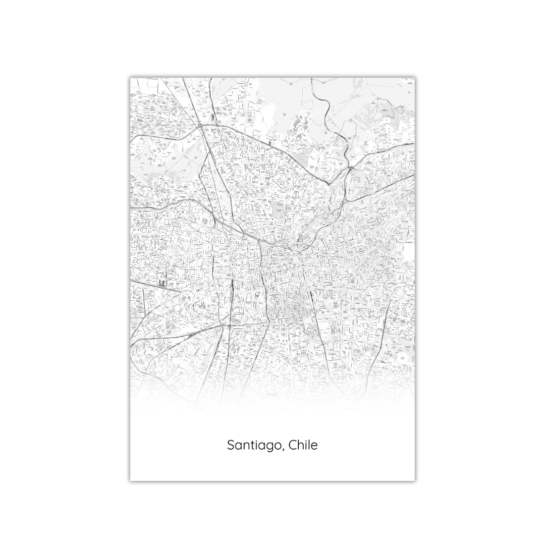 Póster del mapa de Santiago de Chile