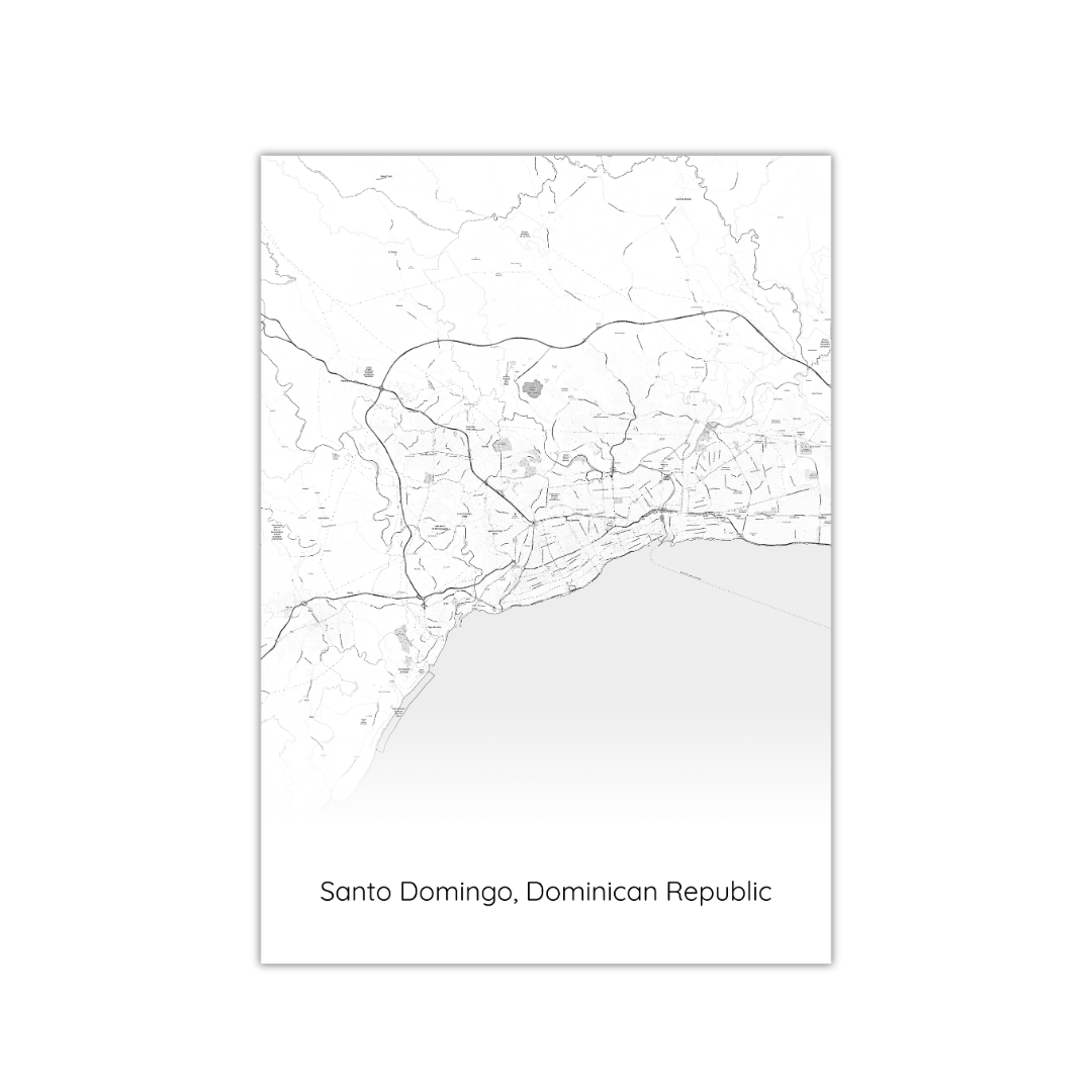 Póster del mapa de Santo Domingo, República Dominicana