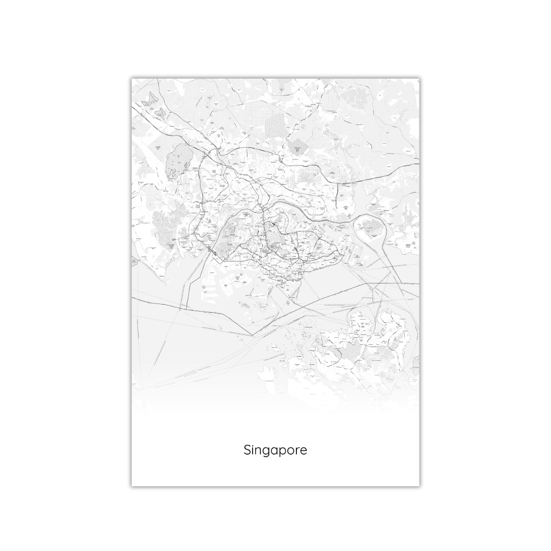 Affiche de la carte de Singapour
