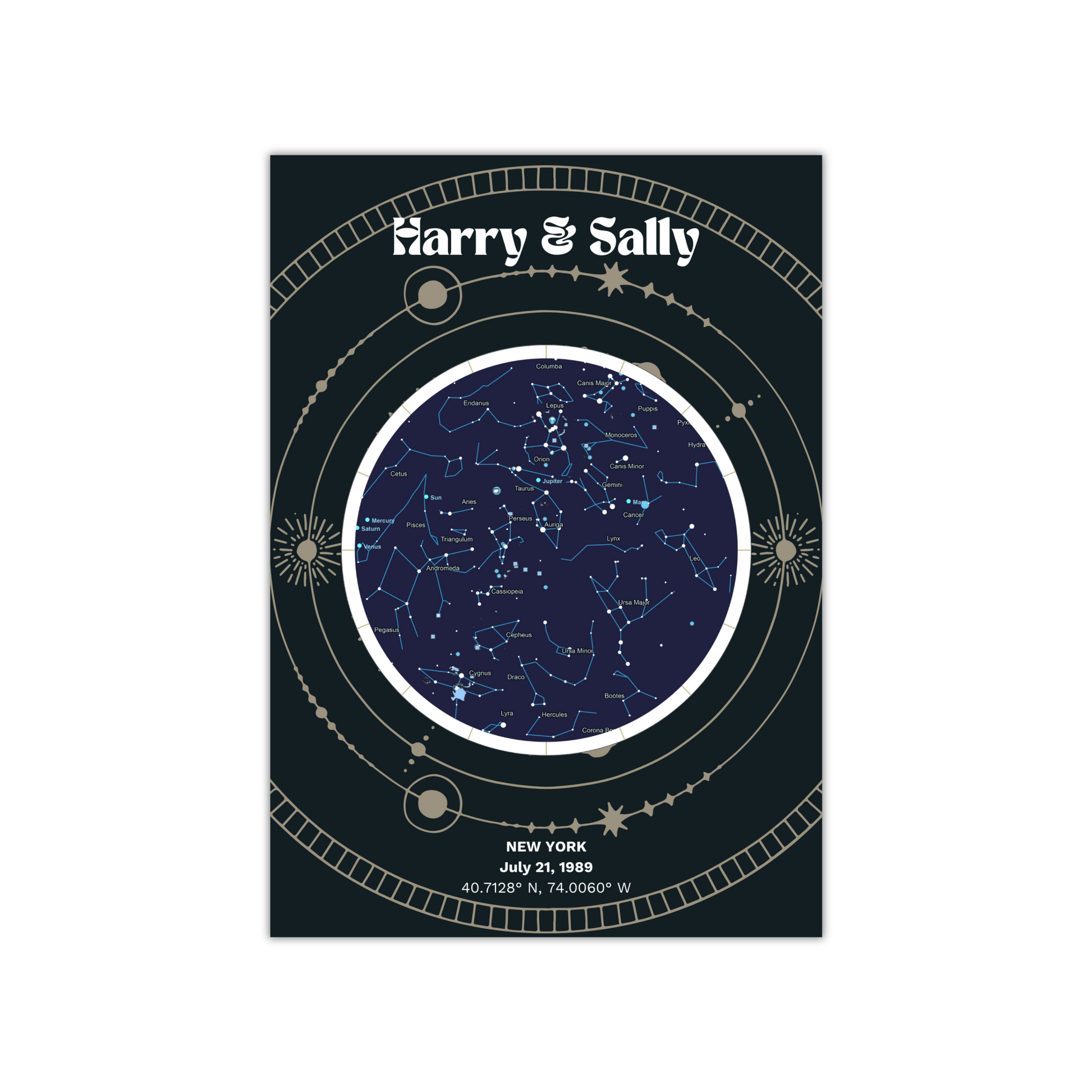 Stargazer custom Star map poster