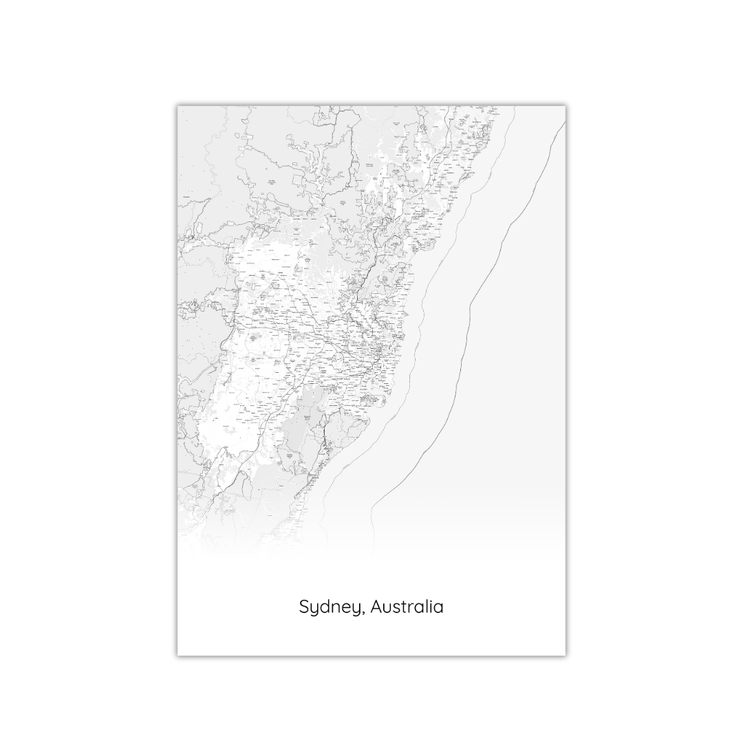 Affiche de la carte de Sydney, Australie
