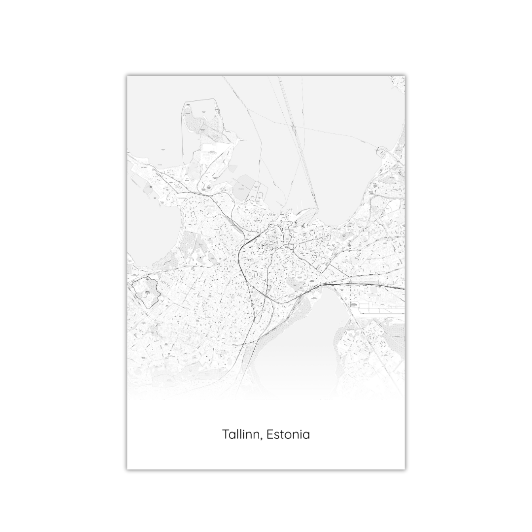 Póster del mapa de Tallin, Estonia