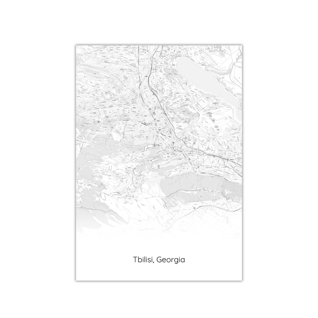 Póster del mapa de Tbilisi, Georgia