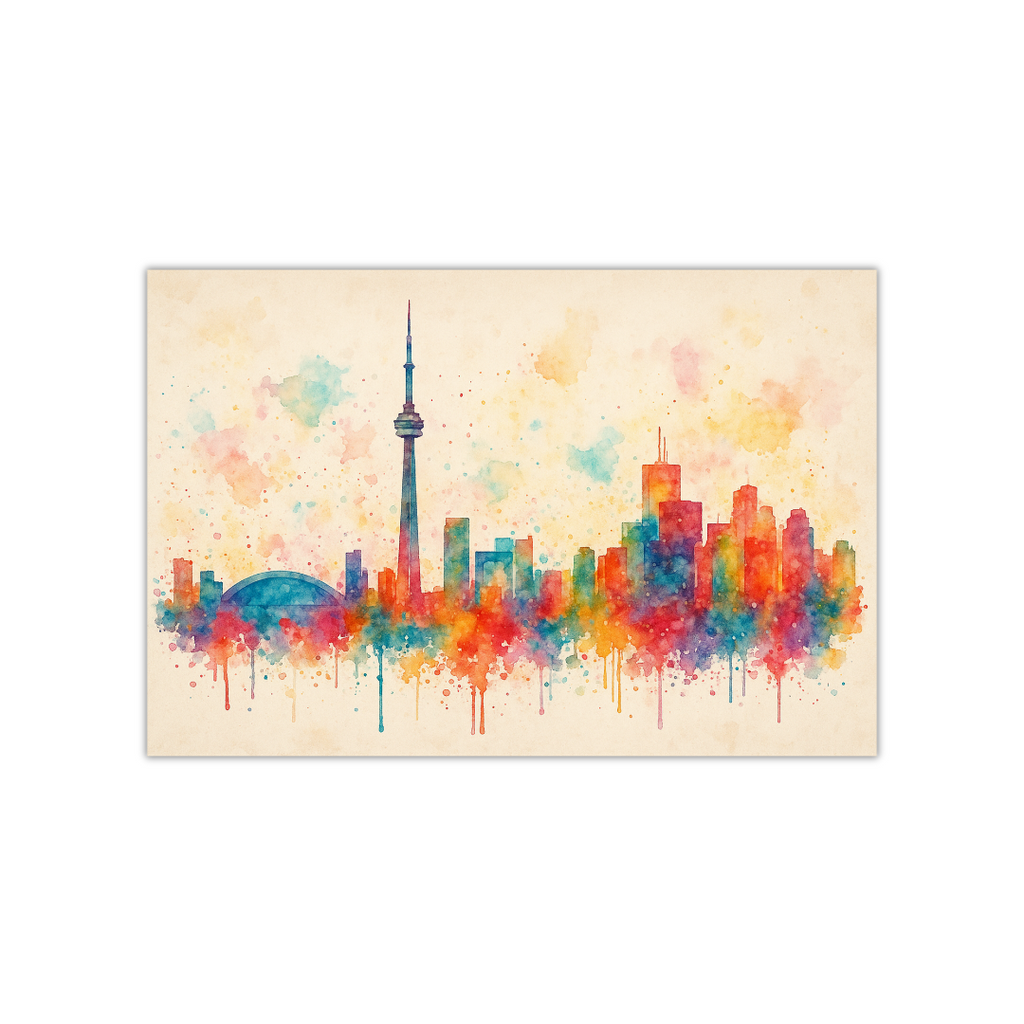 Toronto, Canada Skyline Watercolor Poster