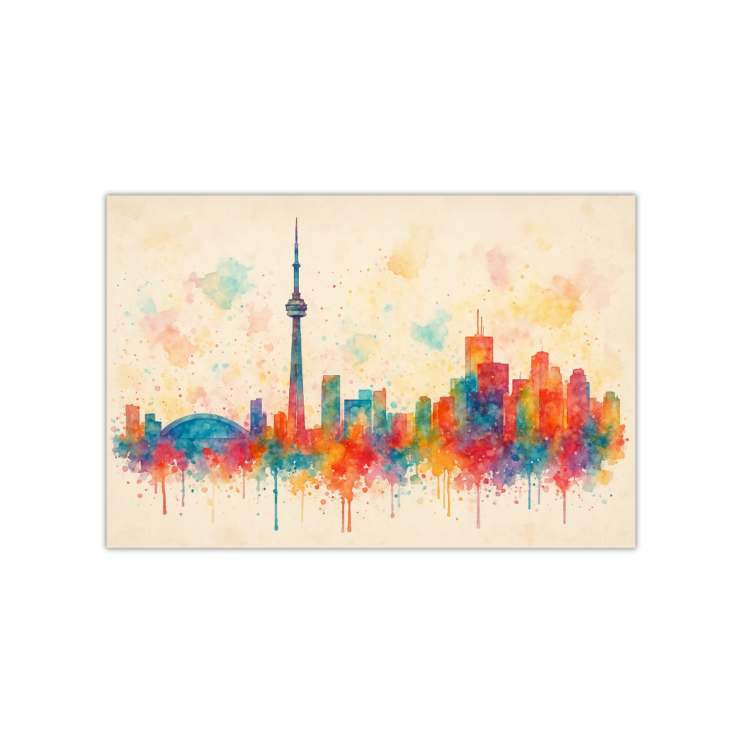 Toronto, Canada Skyline Watercolor Poster
