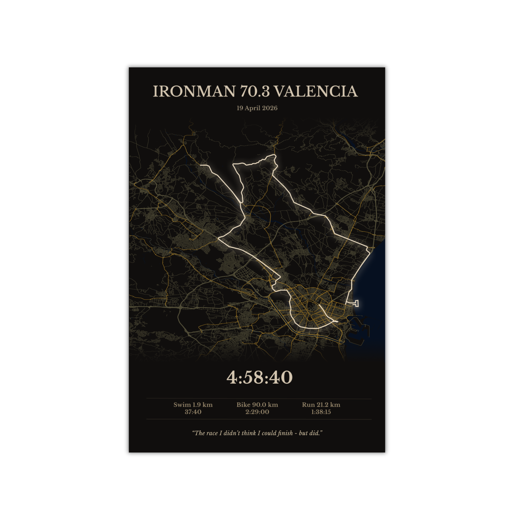 Valencia 70.3 Dark Poster