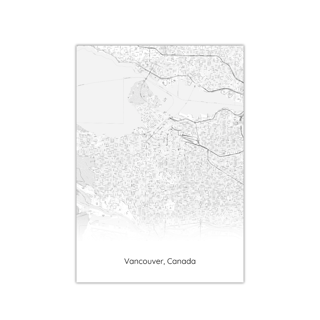 Póster del mapa de Vancouver, Canadá