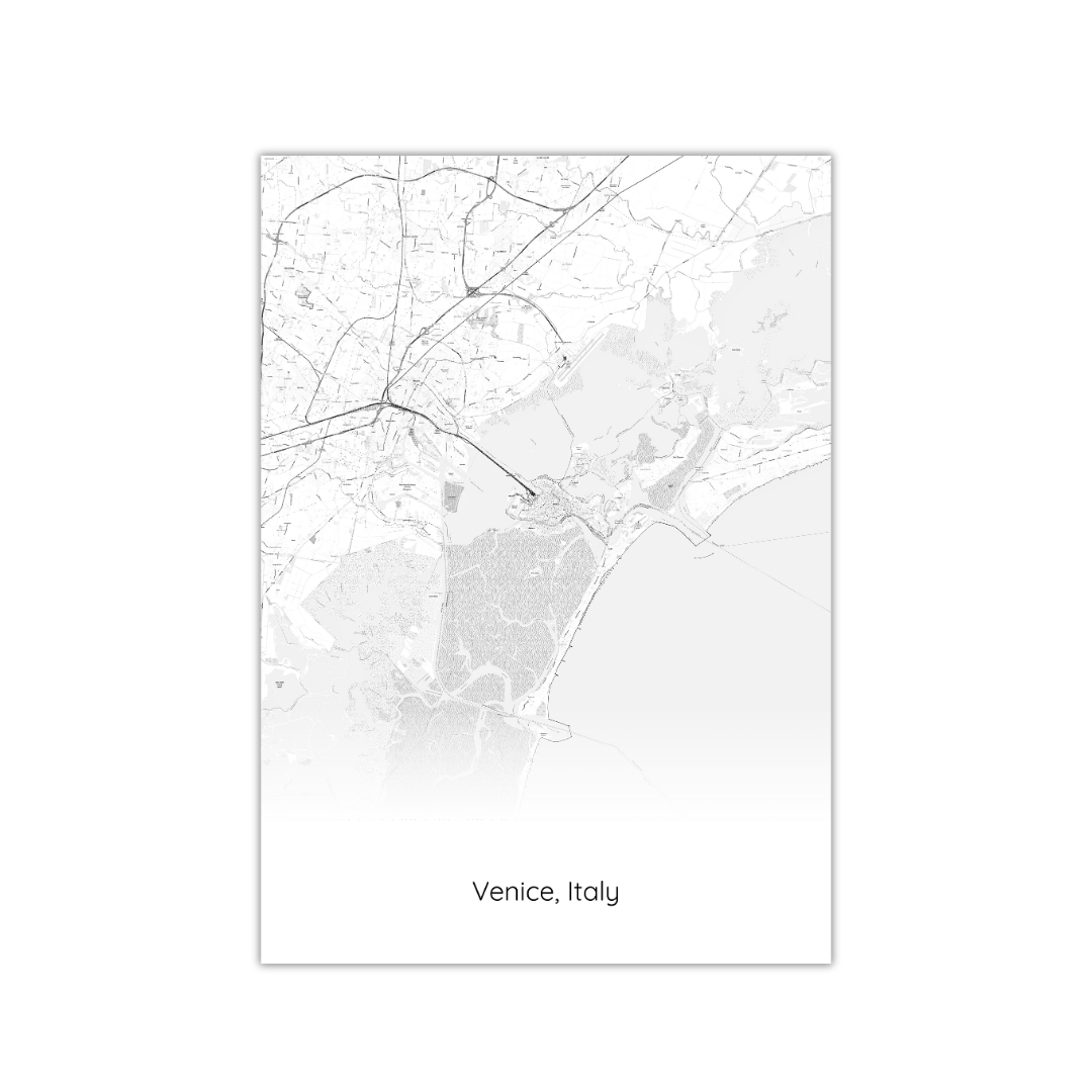 Póster del mapa de Venecia, Italia