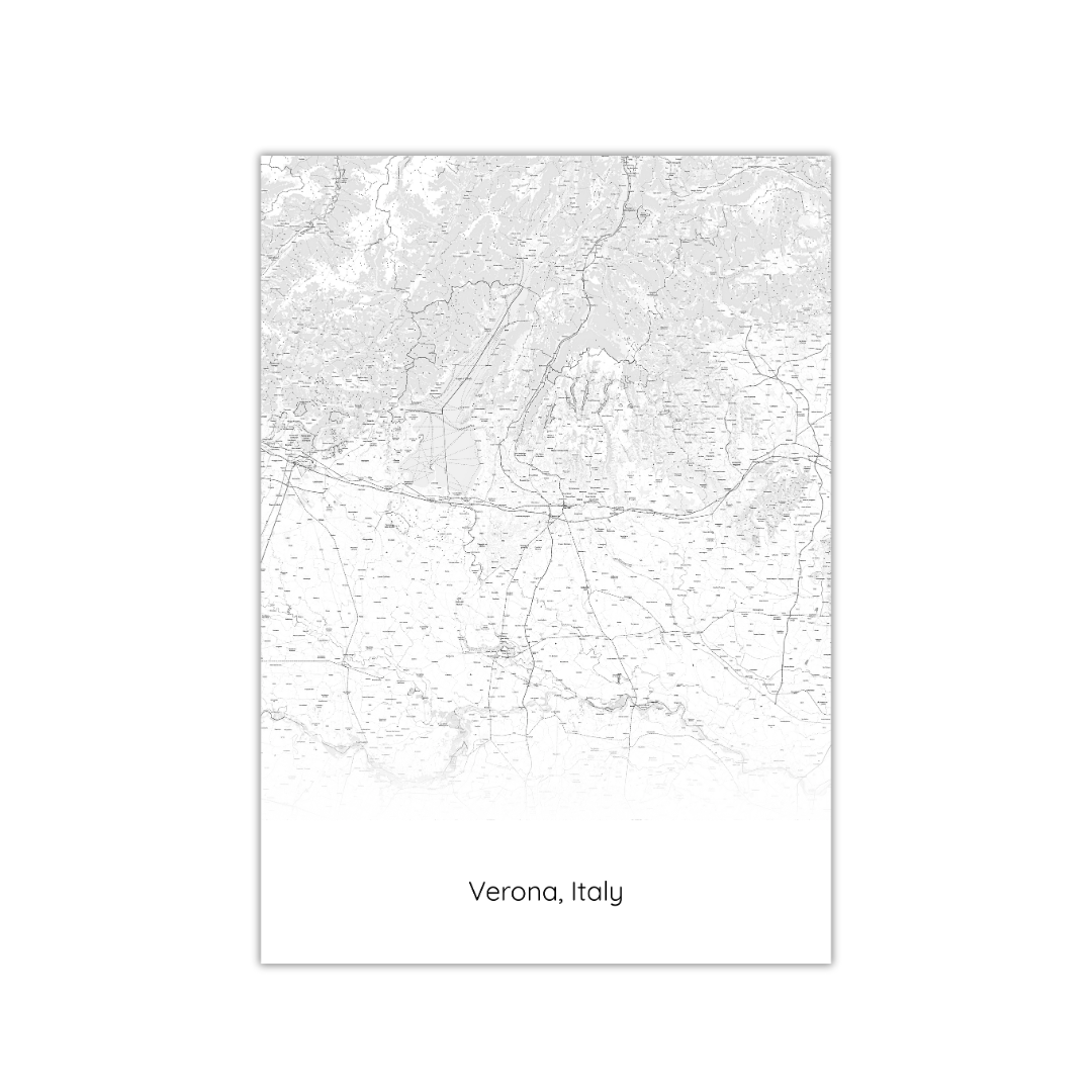 Póster del mapa de Verona, Italia