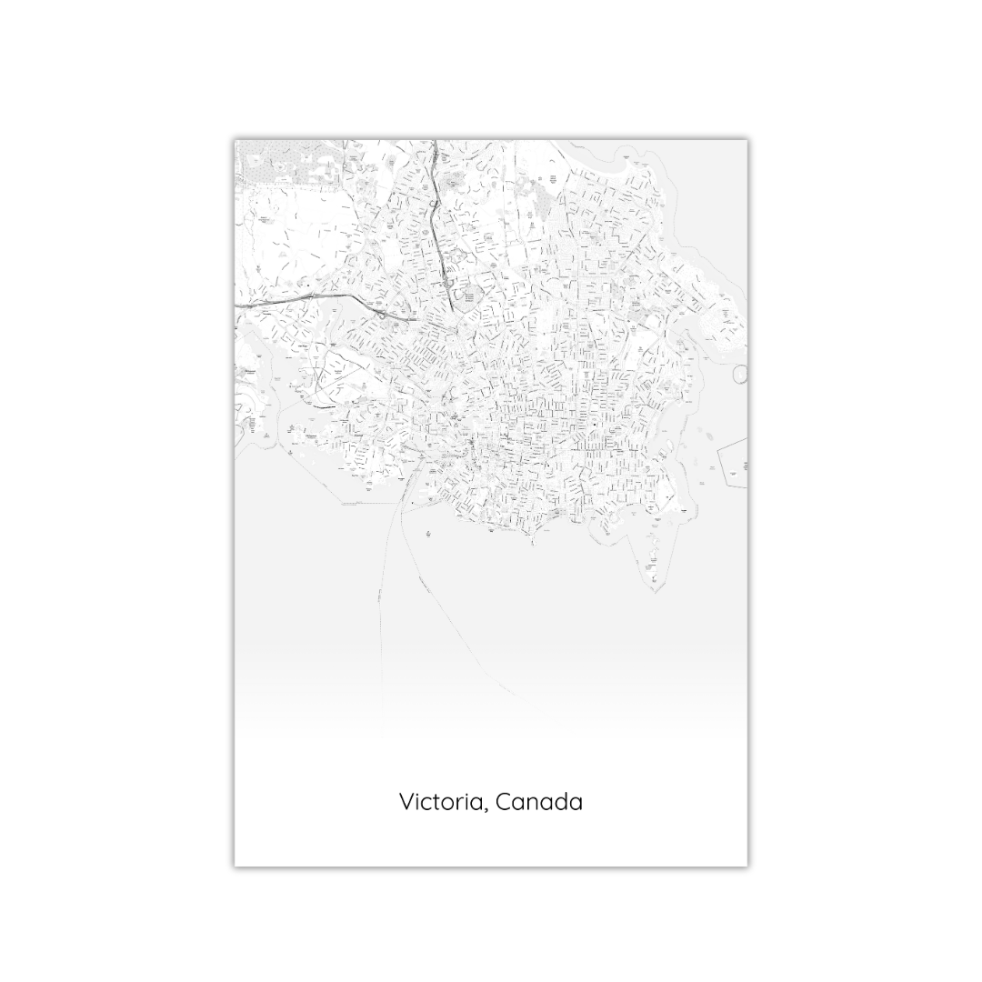 Póster del mapa de Victoria, Canadá