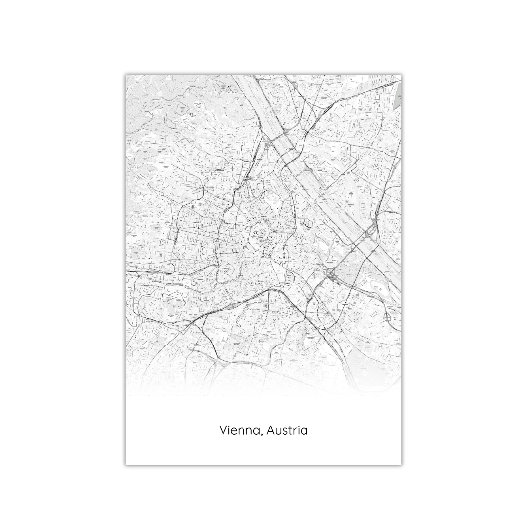 Póster del mapa de Viena, Austria