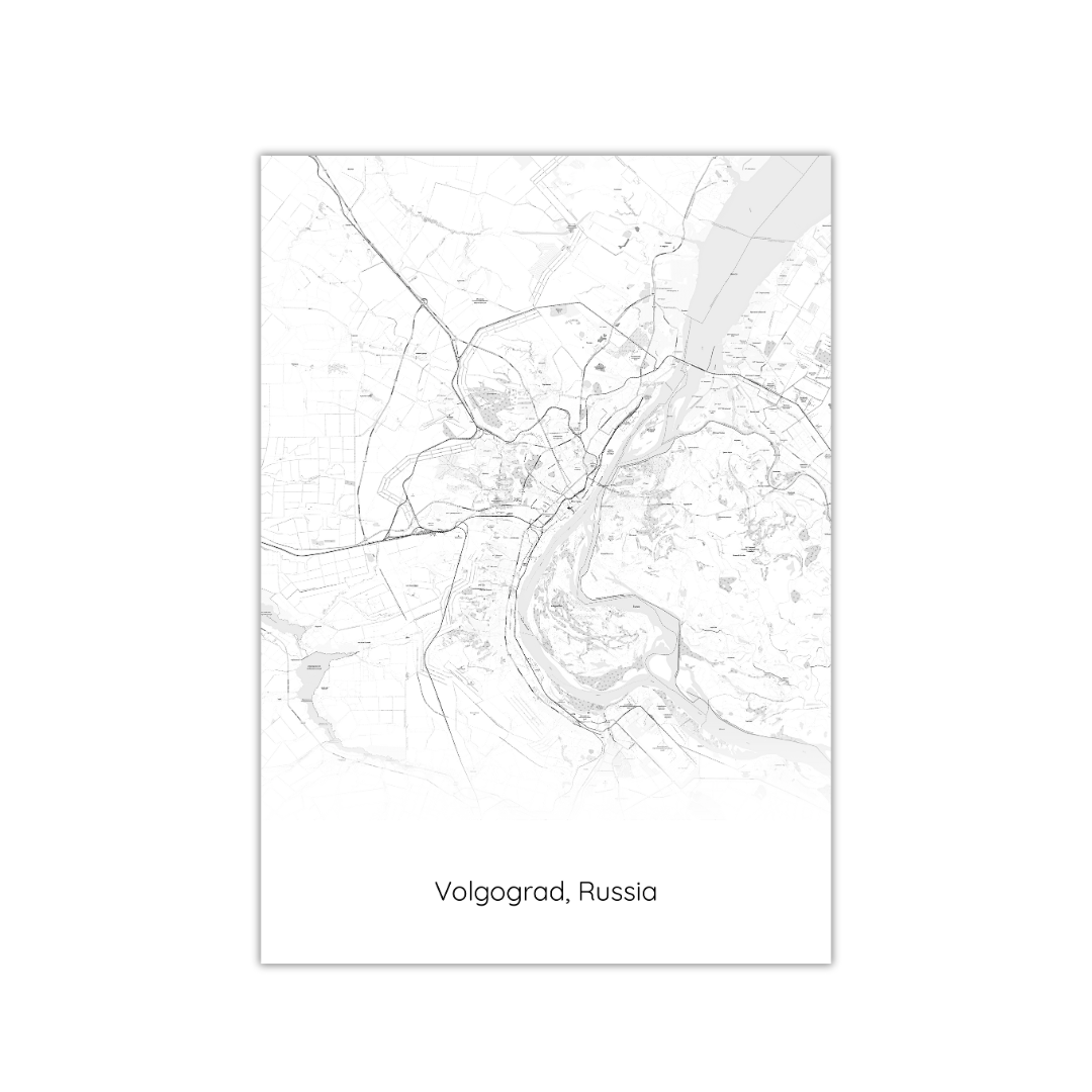 Póster del mapa de Volgogrado, Rusia