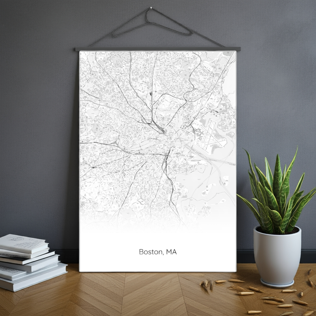 Affiche de la carte de Boston